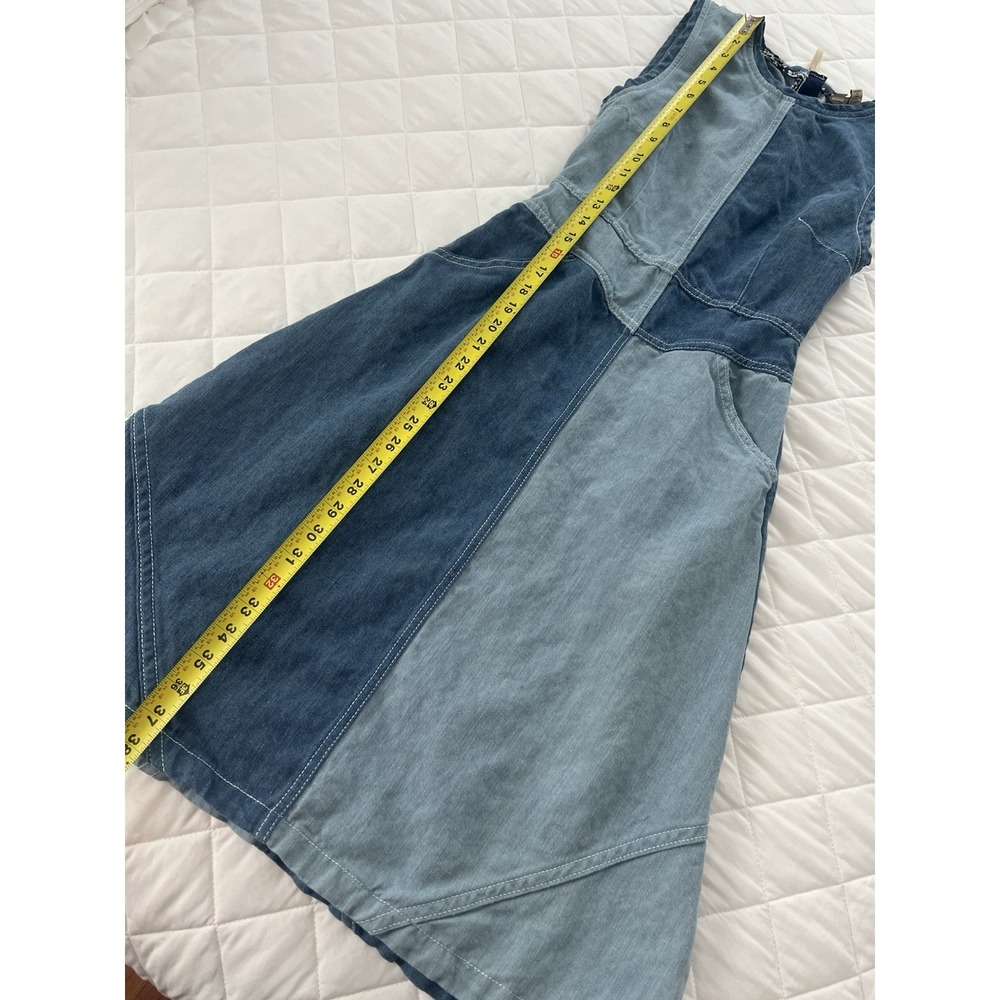Anthropologie Holding Horses Denim Patchwork Midi Dress Womens Size 2 Sleeveless - Picture 12 of 14